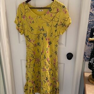 Charming Yellow Floral Midi Dress